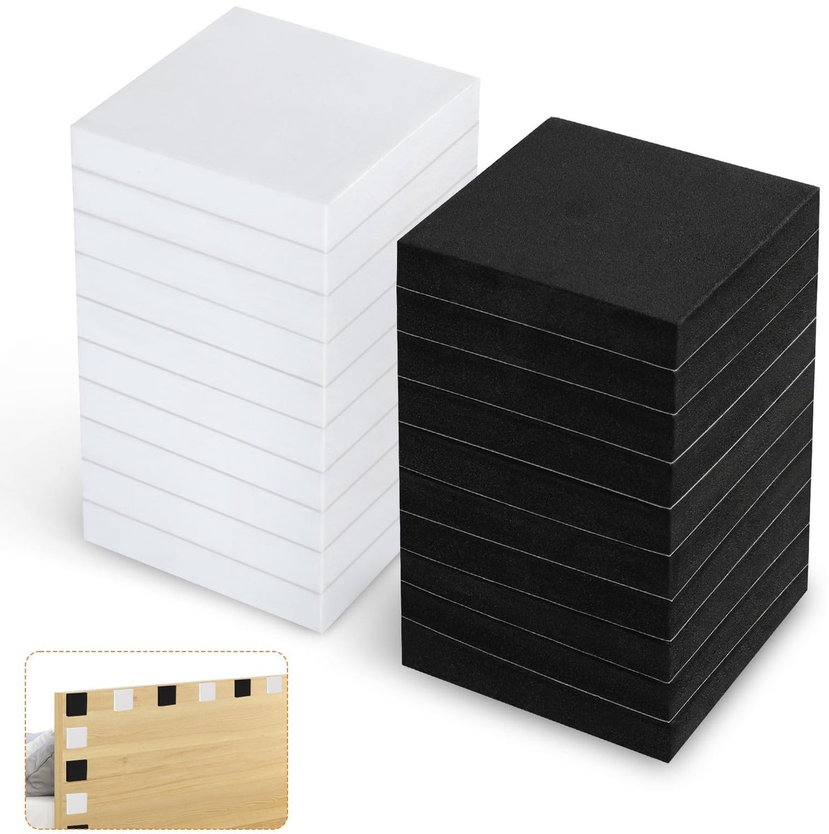 Dailygoods- Deurstopper Zelfklevend - 20 Stuks - Muurbeschermer - Geluidsstopper - Anti Schud Hoofdbordstopper - EVA-Materiaal - 6 x 6 x 1 cm