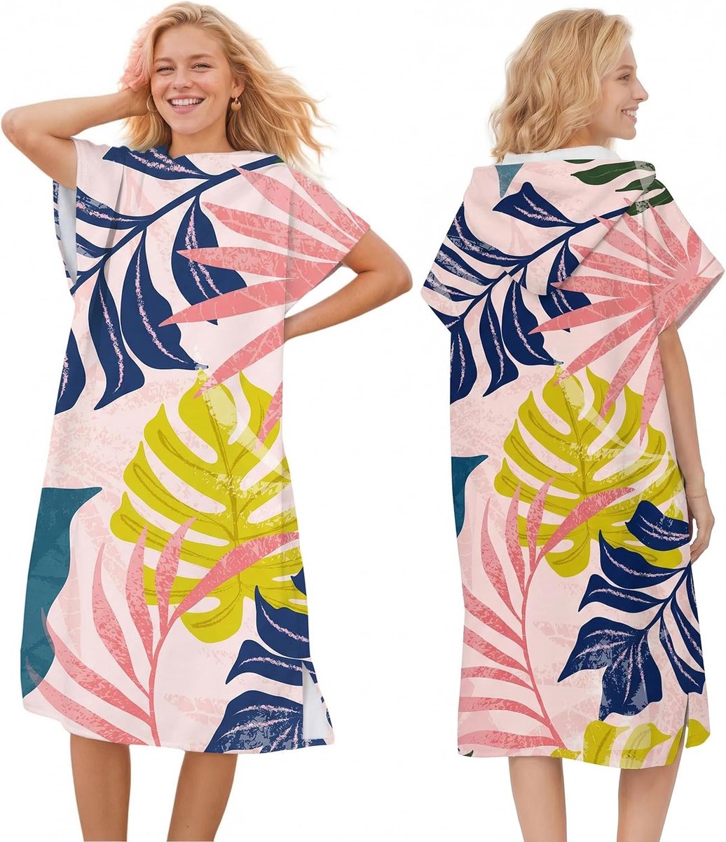 SnelShoppen - Quick Dry Surf Poncho, Microfibre Badcape met Kap voor Volwassenen, Mannen, Vrouwen en Gezinnen, Ideaal voor Zwemmen, Surfen, Duiken en