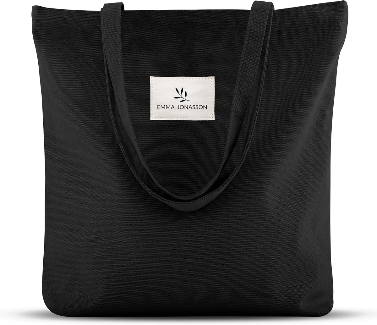 Thijox - Tote Bag met Ritssluiting en Binnenvak – Stijlvolle Schoudertas Dames – Praktische Tas voor Strand, Weekend en Dagelijks Gebruik – Zwart met