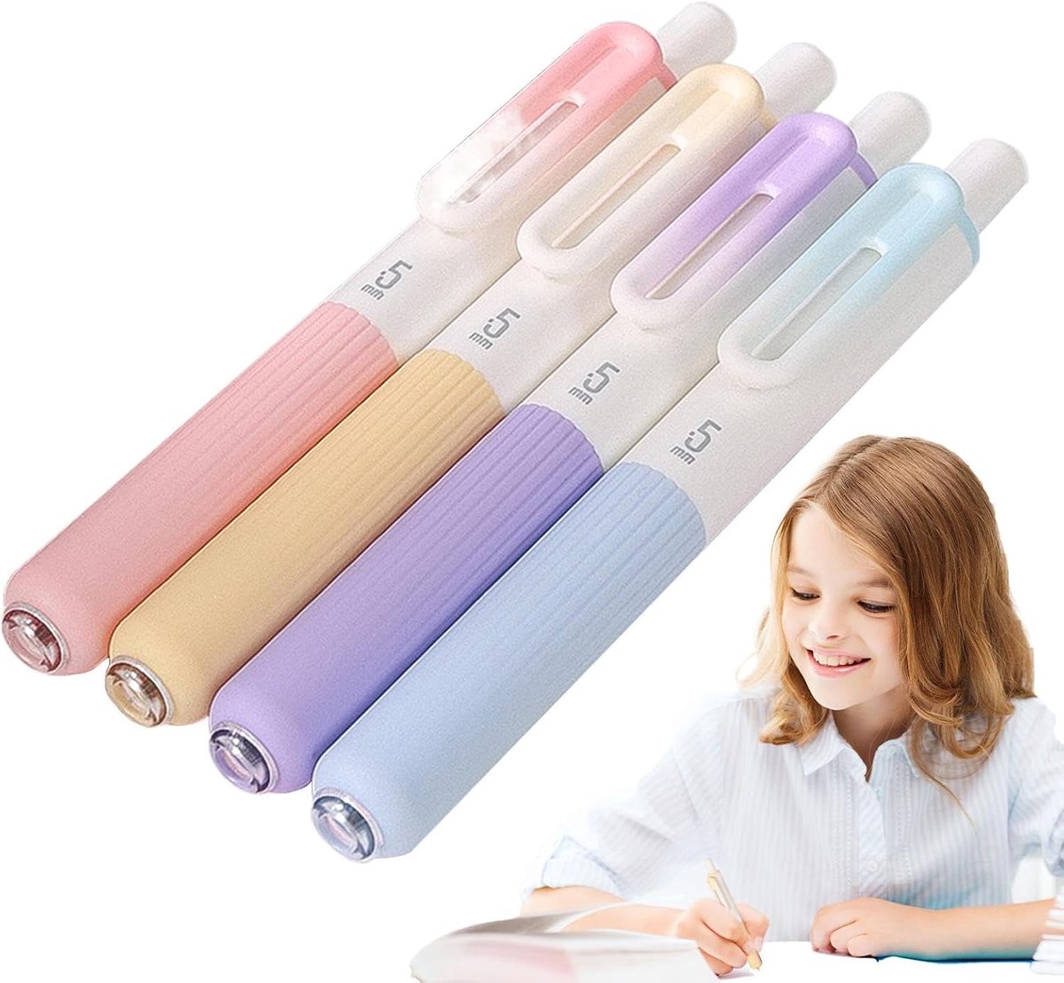Thijox - Gelpennen Set van 4 - 0,5 mm Intrekbaar met Fijne Punt - Perfect voor Studenten, Volwassenen, Dagboek en Notities - Slijtvast en Schokbestend