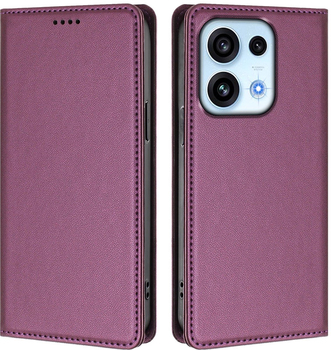 Coverup Hoesje - Geschikt voor OPPO Reno16 F Hoesje - Coverup Classic Book Case - Paars