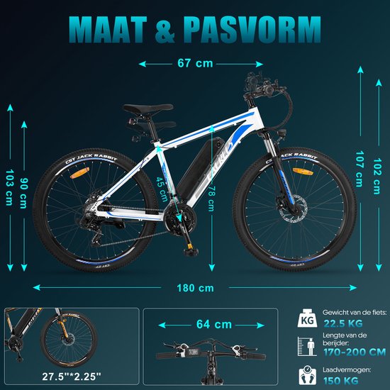 Fafrees F28 MT E-MTB 27.5" 250W 36V14.5Ah - Elektrische stads- en mountainbike - Uniseks - 21 versnellingen - IPX4 waterbestendig van FAFREES — afbeelding 4