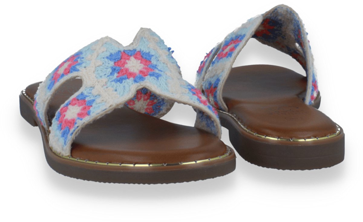 Double Heart Dames Slipper Multi | Multicolour | Maat: 40