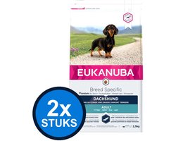 2x Eukanuba - Dog Adult Dachshund/teckel Chicken - Hondenvoer Droogvoer - 2.5 kg