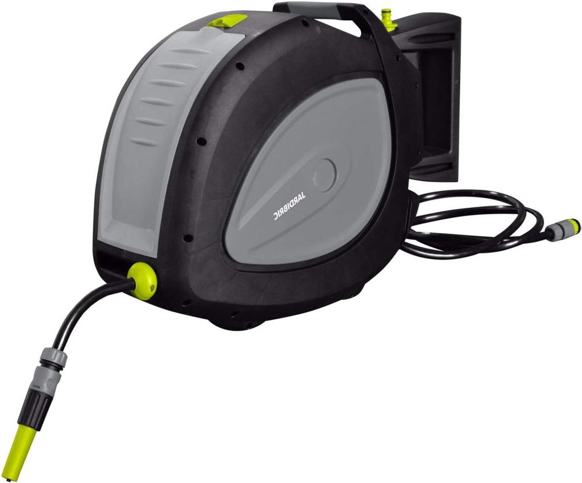 Slanghaspel Wandmodel - Automatische oproller - Tuin besproeien - 180 graden draaibaar - 35 meter - Grijs
