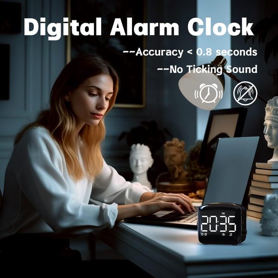 Digitale Wekker met Sunrise Simulatie, 27 Slaapgeluiden en Groot LED-Display — afbeelding 4