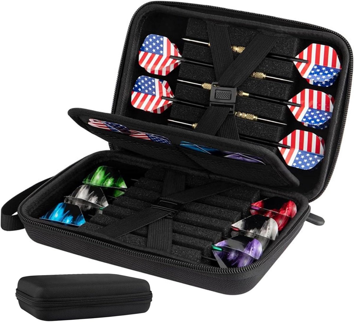 Dart Etui - Dart Houder - Dart Opslag - Ruim Interieur - Voor 12 Darts - Zwart