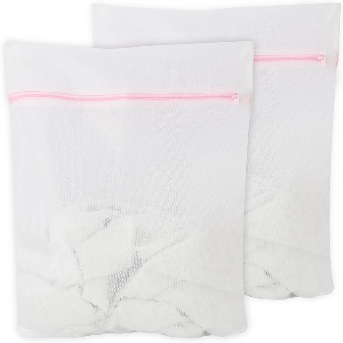 Set Wasnetten - Wasbeschermers - Kleding Beschermen - Verborgen Ritssluiting - 40 x 50 cm - Wit