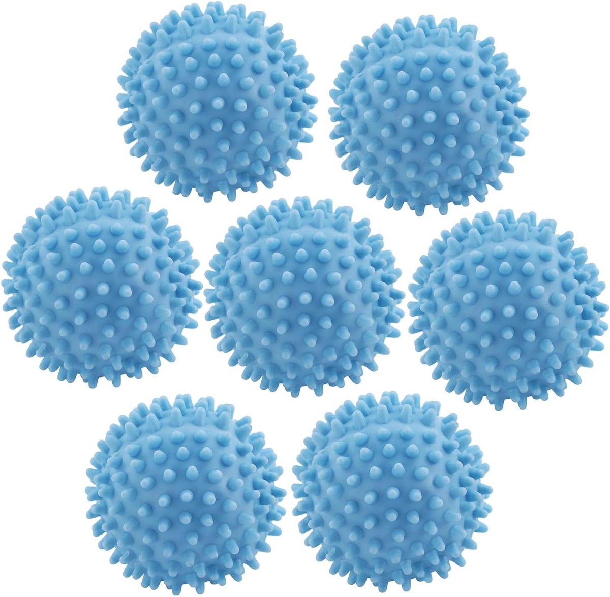 Wasmachinewasballen Droger ballen Kleding zachter Unieke nopstructuur 7 stuks Blauw