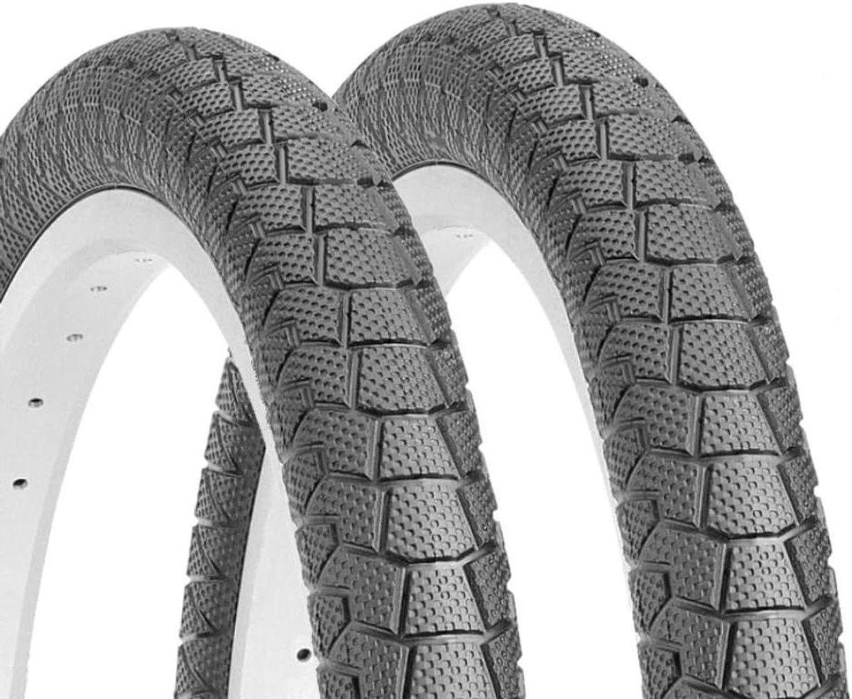 Fietsbanden Set - Straatbanden - BMX Stadsfiets - Lekbescherming - 20 x 195 inch - Zwart