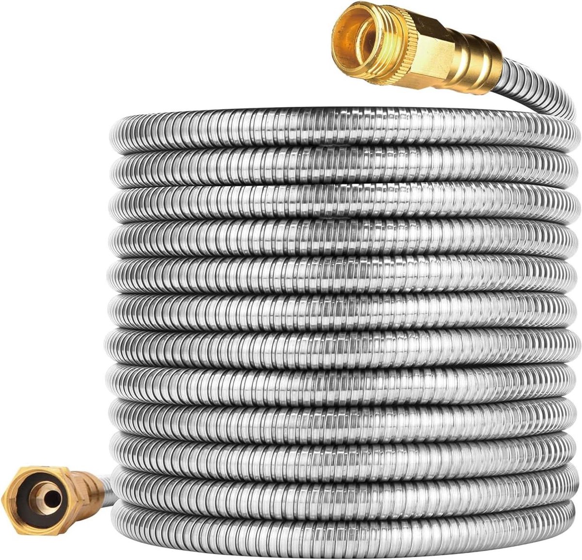 Metalen Tuinslang - Roestvrij staal - Planten water geven - Anti-knik ontwerp - 229 meter - Zilver