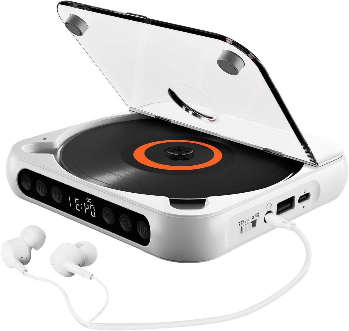 Draagbare cd-speler - Muziekspeler Walkman - Muziek Luisteren - BT Connectie Afstandsbediening - 13.5 cm - Zwart