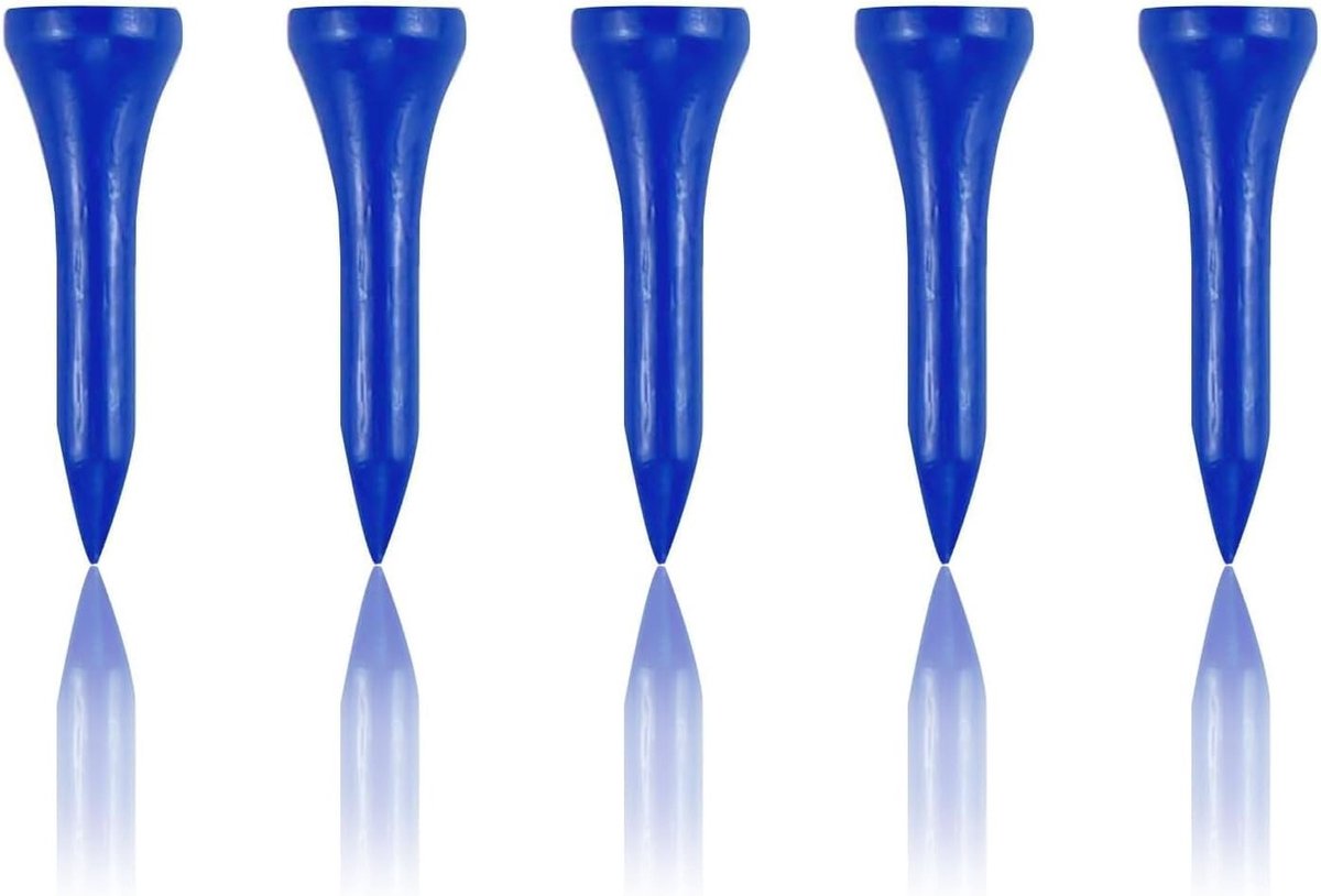 Houten Golf Tees 1-1/2" - 100 Stuks, Korte Golf Tees in Blauw, Ideaal voor Golfspelers, Duurzaam en Lichtgewicht