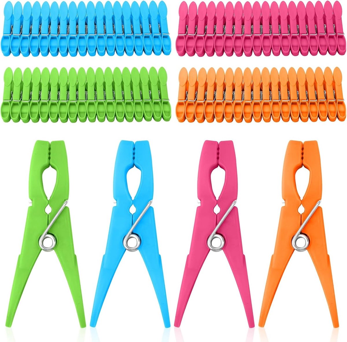 Kleurige en Sterke Wasknijpers, 72 Stuks, Windbestendig voor Kledinglijnen en Hangers, Duurzaam en Handig