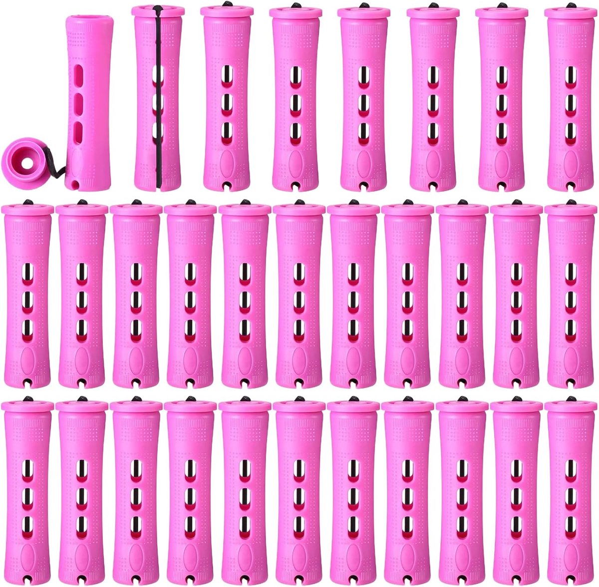 Thijox - 30 Stuks Middelgrote Krulspelden met Elastische Band voor Natuurlijk Haar, 1,9 cm Haarrollers voor Vrouwen, Complete Set voor Lang en Kort Ha