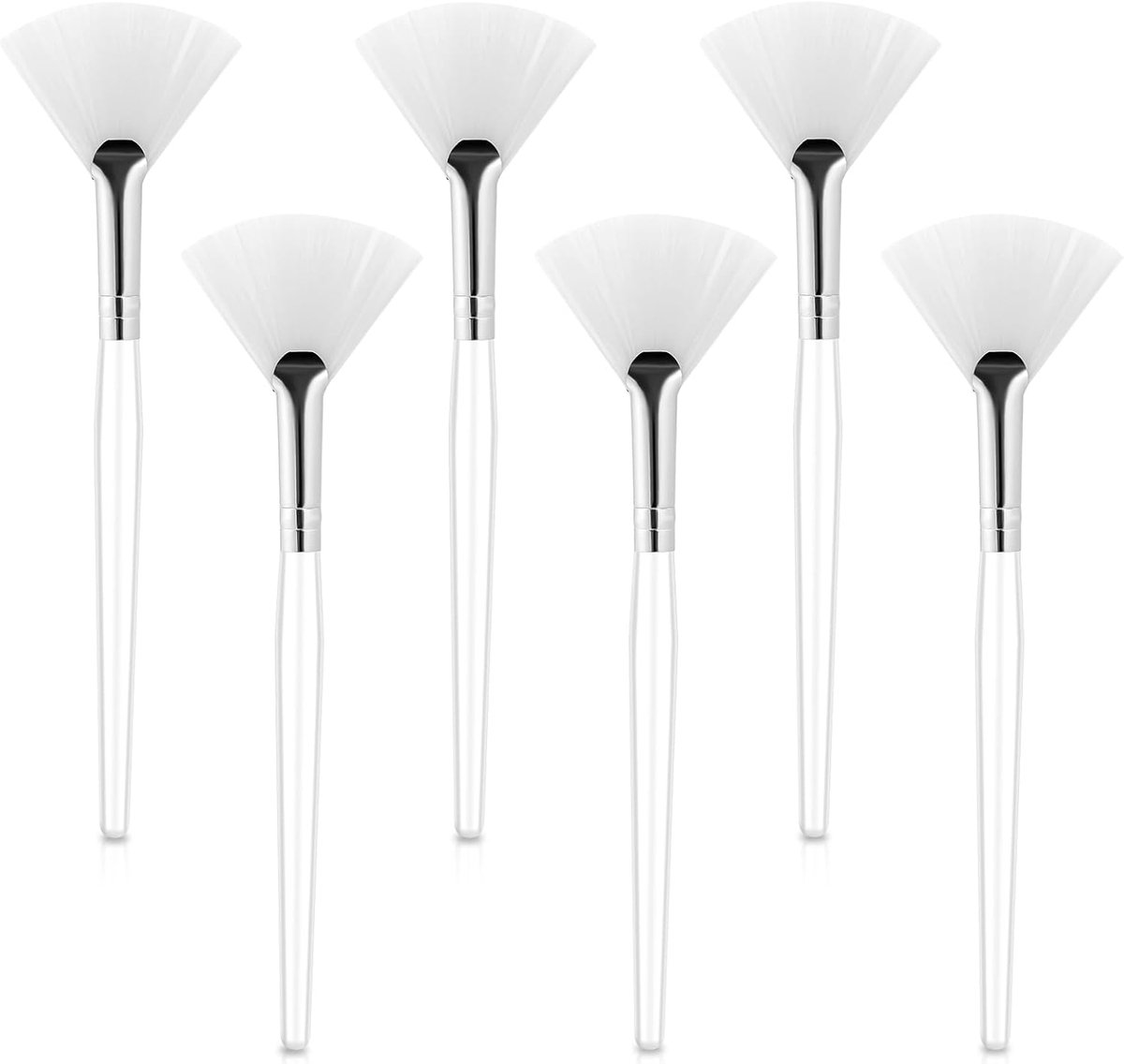 SnelShoppen - 6 Stuks Gezichtsmasker Kwasten Set - Zachte Fan Kwasten & Zuur Applicator voor Peeling, Slaapmasker en Moddermasker - Cosmetische Applic