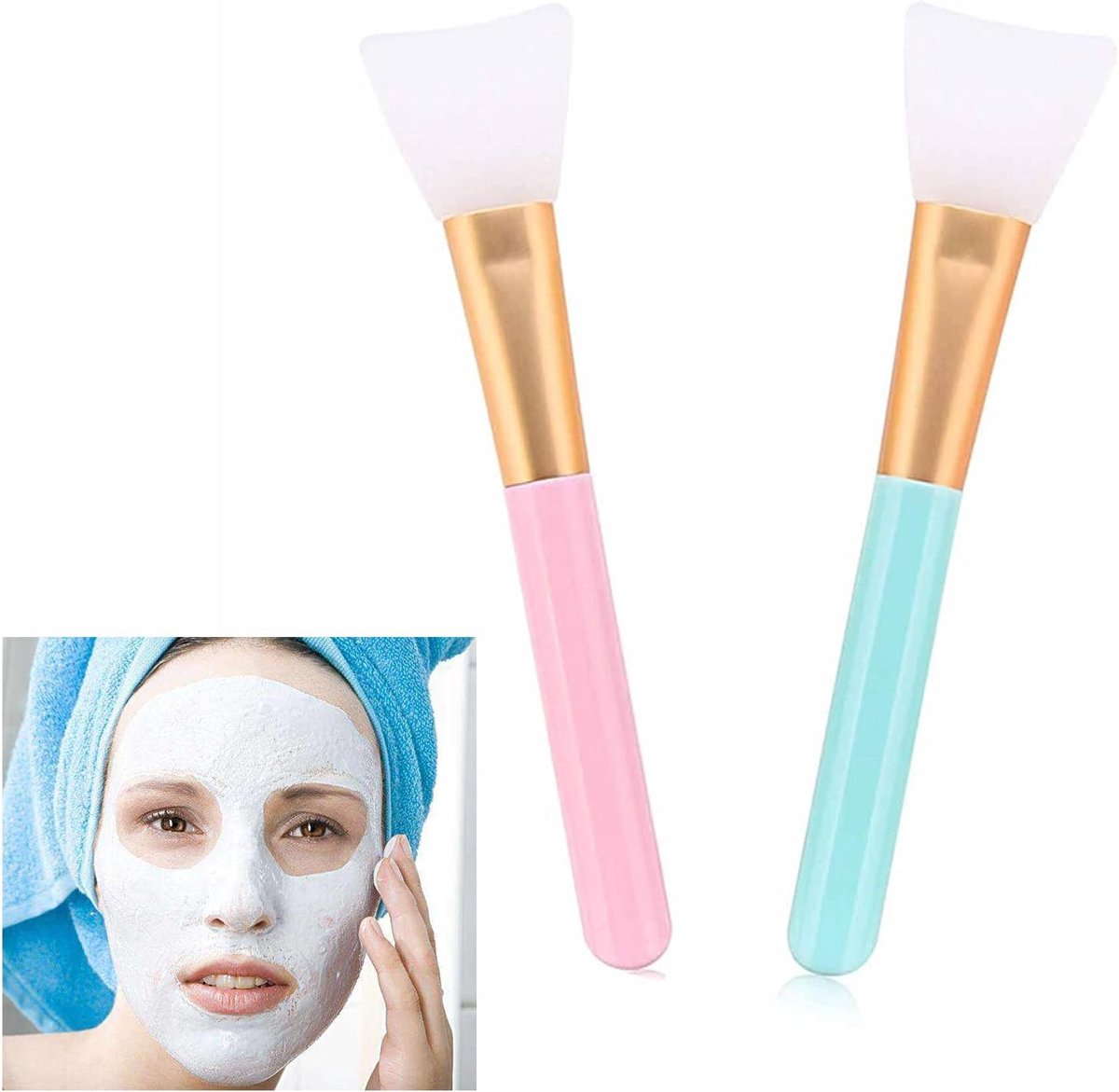Thijox - 2 STKS Siliconen Gezicht Borstel Masker Applicator - Zachte Siliconen Schoonheid Tool Voor Gezichtsmaskers, Moddermaskers en Body Lotion - Ha