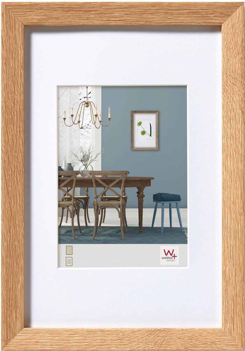 Thijox - Fotolijst Licht Eiken 20 x 30 cm met Passe-Partout, Houten Lijst voor Foto's, Wanddecoratie, Modern en Tijdloos Design, Perfect voor Thuis of