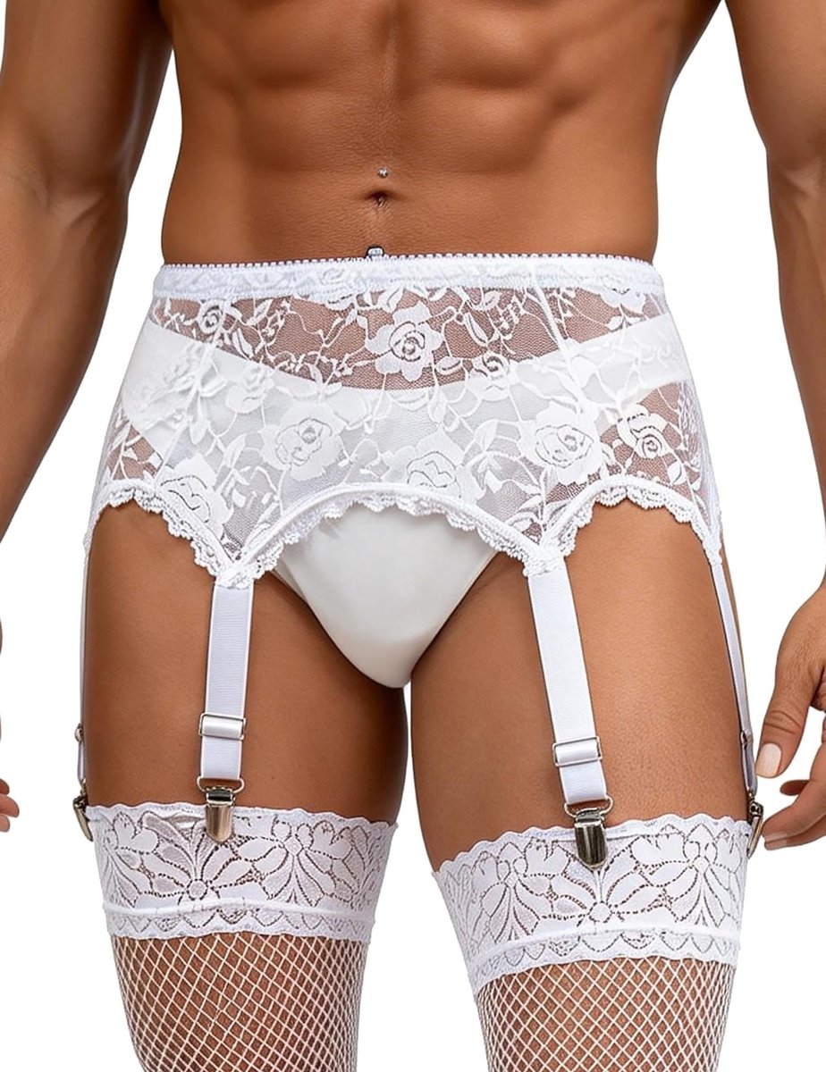 Dailygoods- Jarretelgordel Sissy - Kant - 6 Jarretels - Grote Maten - Sexy Ondergoed - Huidvriendelijk Materiaal - Kousenband