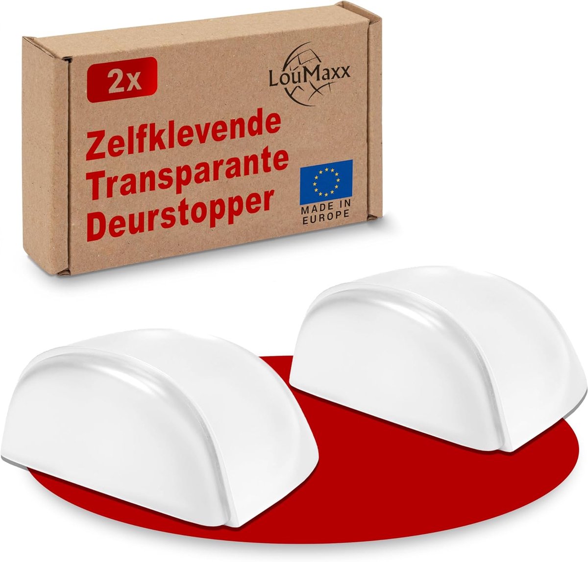 Thijox - Transparante Deurstopper Zelfklevend Halfrond - 42 x 36 x 22 mm - Geurvrij Kunststof - Ideaal voor Thuis, Kantoor, en Meer