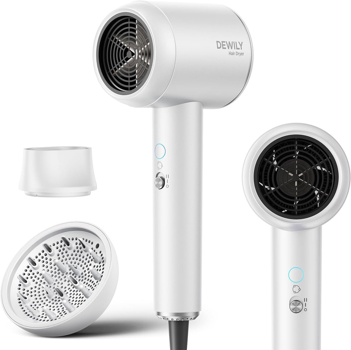 SnelShoppen - Professionele Fohn met Diffuser, 1800W, Sneldroger, Compact en Krachtig, 2 Snelheden/4 Temperatuurinstellingen, Ideaal voor Thuis en Rei