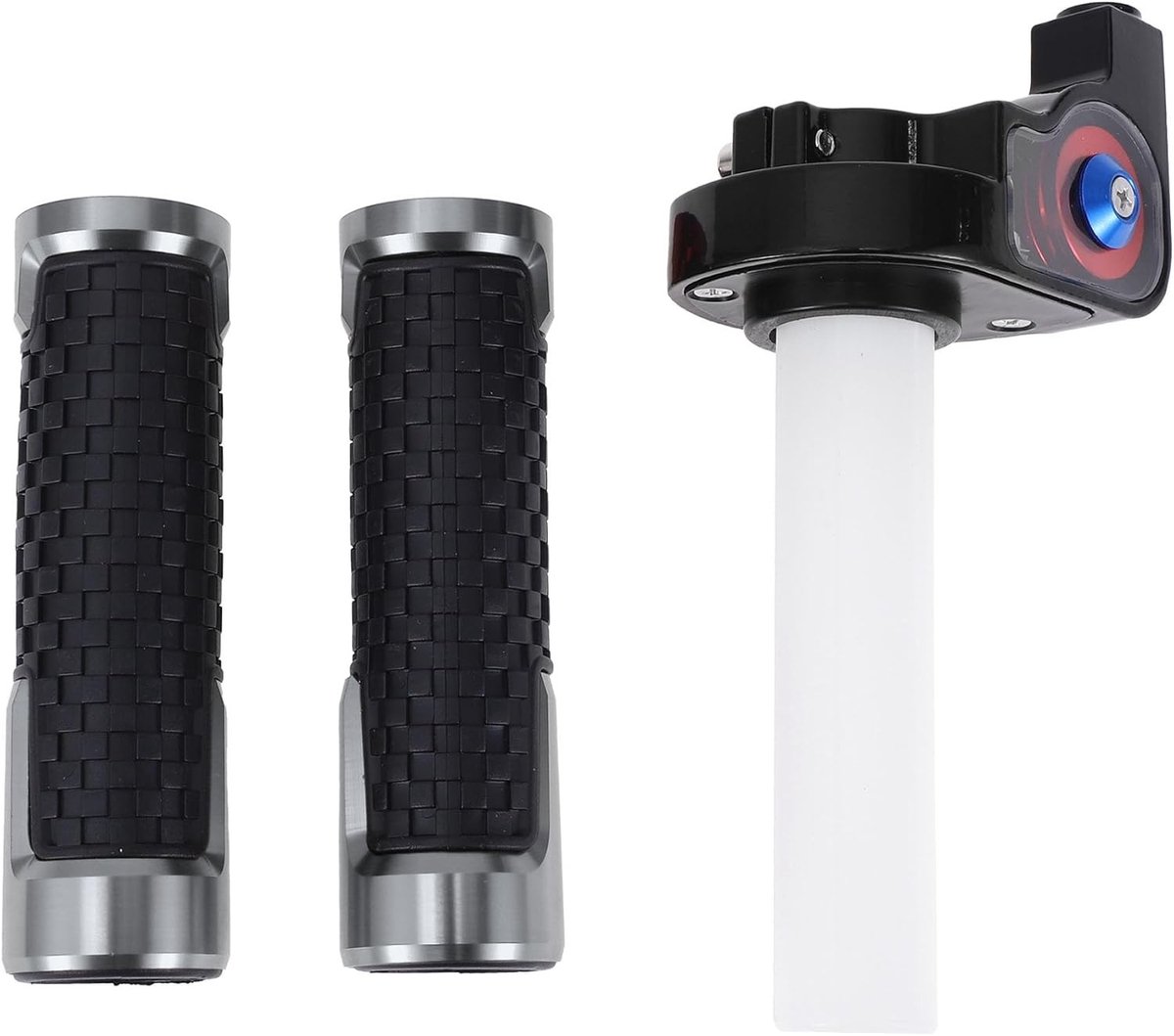Antislip Motorfiets Handgrepen Cover Kit - 22mm en 24mm Aluminiumlegering Stuur Grips met Rubber voor Optimale Grip en Comfort
