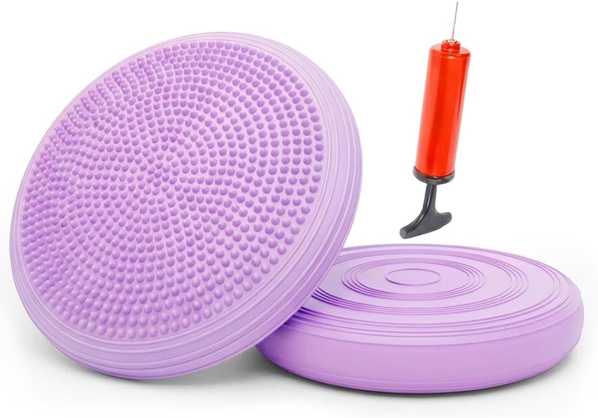 Balanskussen met pomp, 34 cm diameter, orthopedisch luchtkussen voor core stabiliteit, coördinatie en fitnesstraining
