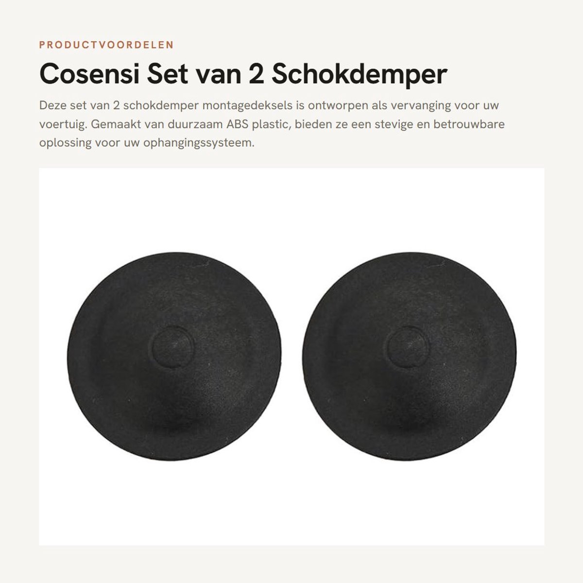 Dailygoods- Schokdemper Montagedeksels Precisie Vervanging - Voorste Ophangingsmontage - ABS Plastic - Set van 2 - OEM 51938656 - Geschikt voor 2007-onwards - Ophangingsdeksels