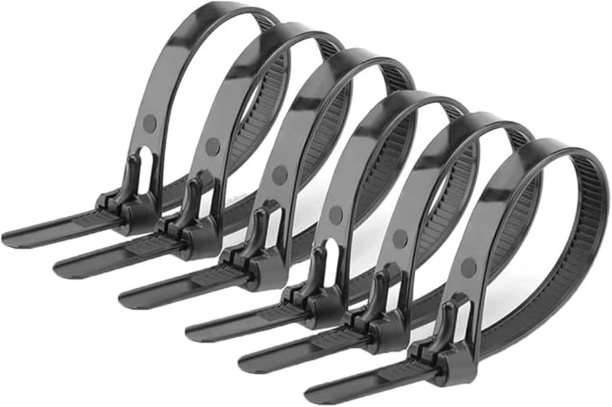 Herbruikbare Kabelbinders 7.6mm X 150mm - Duurzaam en Weerstandbaar voor Binnen en Buiten, 100 Stuks, Wit