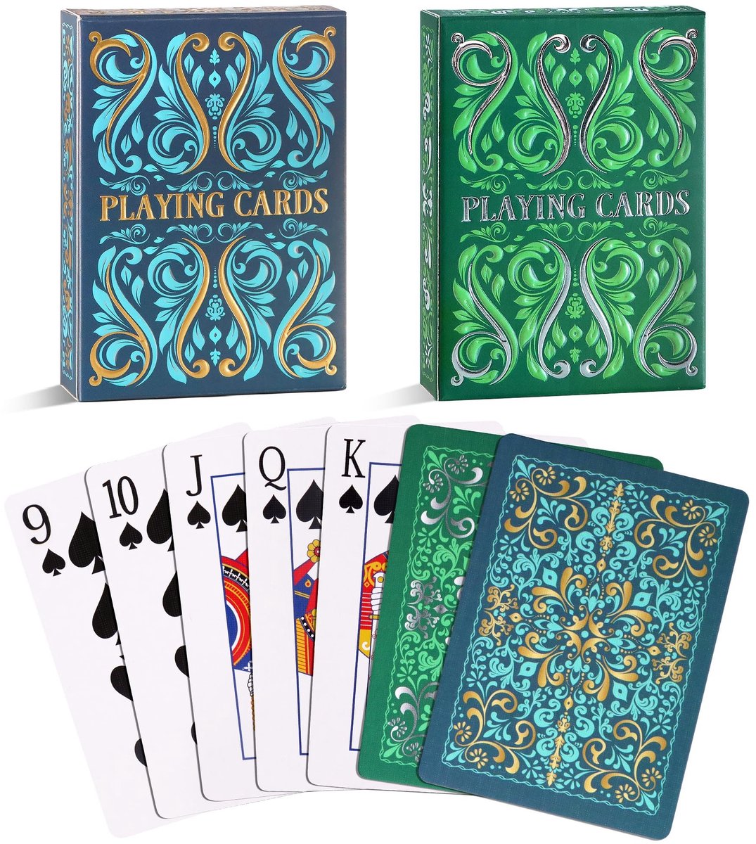 Dailygoods- Speelkaarten Premium Pokerset - 2 Stuks - Kaartspellen voor Volwassenen - Kaartspeldek voor Reizen - Kamperen - Feestspellen - Kaartspel