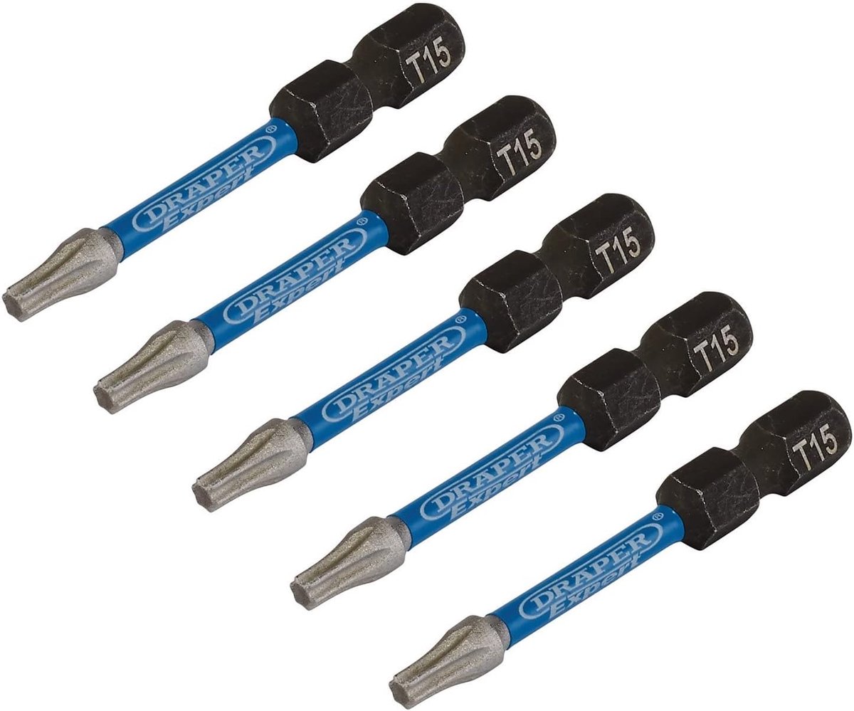 Thijox - 5-delige TX-Star Torx inbussleutel set | T15 50 mm slagschroevendraaier bits set | Professioneel gereedschap voor klussen, onderhoud en monta