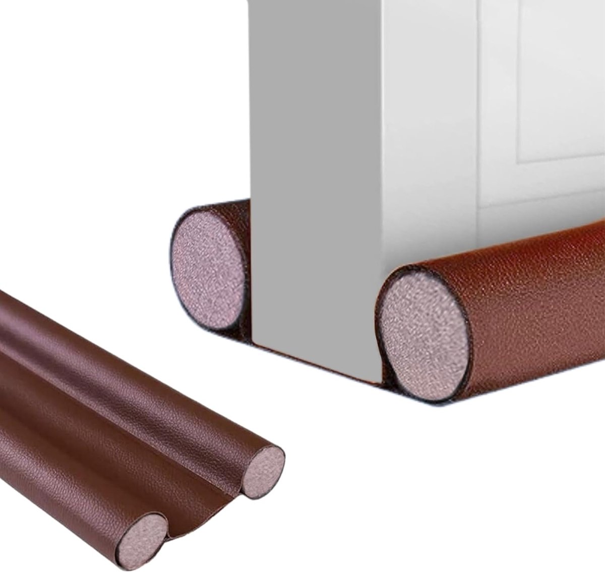 SnelShoppen - Tochtstrip onder de Deur - Dubbele Tochtstrip voor Deuren en Ramen, Kunstleer, Verstelbaar van 32-94 cm, Akoestische Isolatie, Koude-/Wa