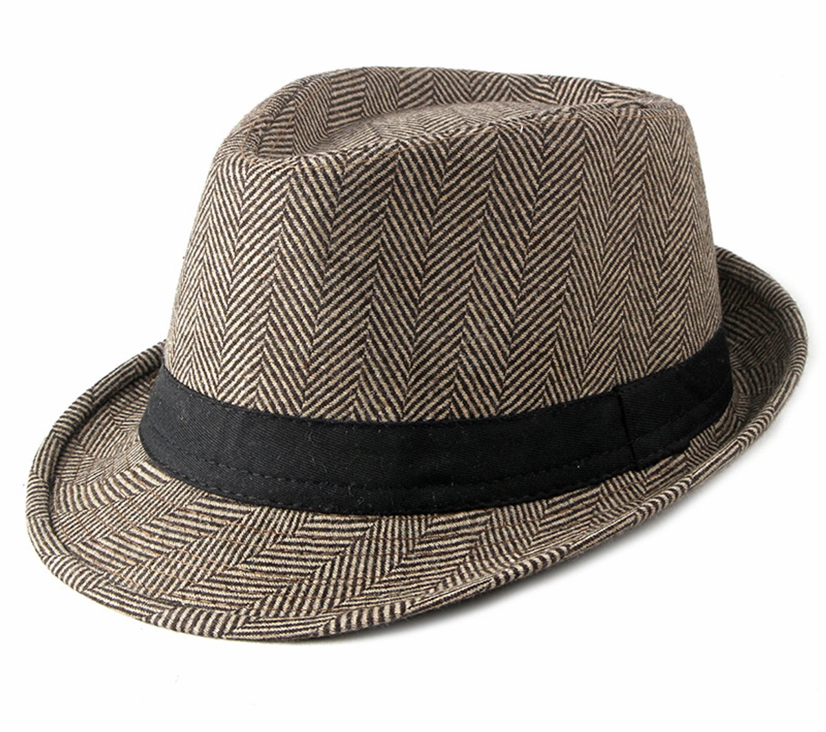 KZQ Hats – Vilthoed met brede rand – Unisex casual jazzhoed – Stijlvol en veelzijdig – Geschikt voor dagelijks gebruik en feestjes – Khaki – Hoedomtrek 55-58 cm