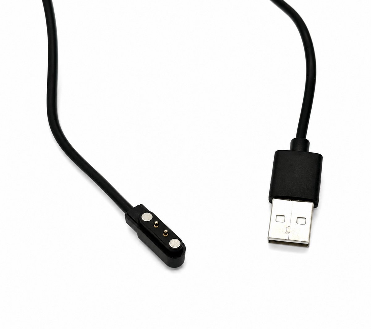 Smartwatch Oplader - Magnetische USB Oplaadkabel Geschikt voor Smartwatch, Kinder Smartwatch & Kinder GPS Horloge - 2-Pin 4,00 mm - 0,6 Meter - Zwart