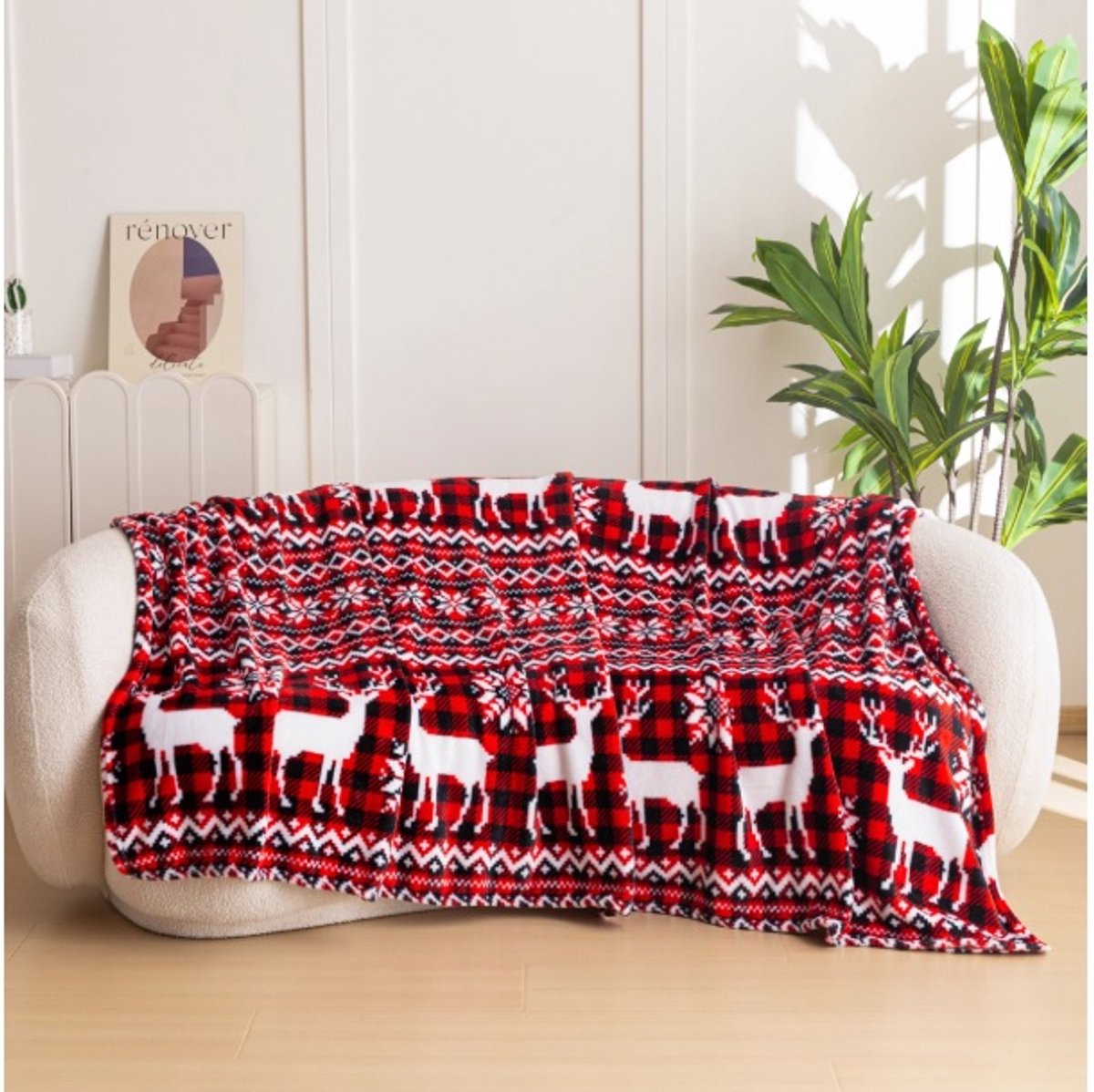 Kerst deken - Plaid - 200 cm x 220 cm - kerstdeken - Winter Plaid - Kerst - Kerstplaid - Winterafbeeldingen - Kerstmis - Microvezel deken - Super zacht - ideaal cadeau - Kerstdesign - nieuw jaar - grote maat - Sinterklaas - feestelijke sfeer KFB-25