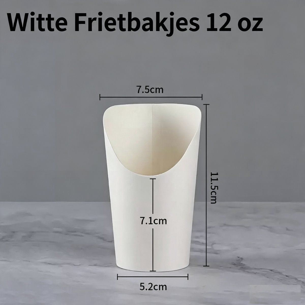 ATXANC Witte Frietbakjes 12 oz – 100 Stuks – Voor Friet, Snacks & Hapjes