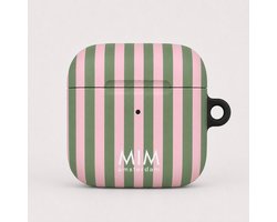 MIM Amsterdam - Watermelon Sugar - Geschikt voor AirPods 4 - AirPod hoesje - Strepen print - AirPod hoesje met print - Shockproof- Cover voor AirPods - Trendy AirPod case