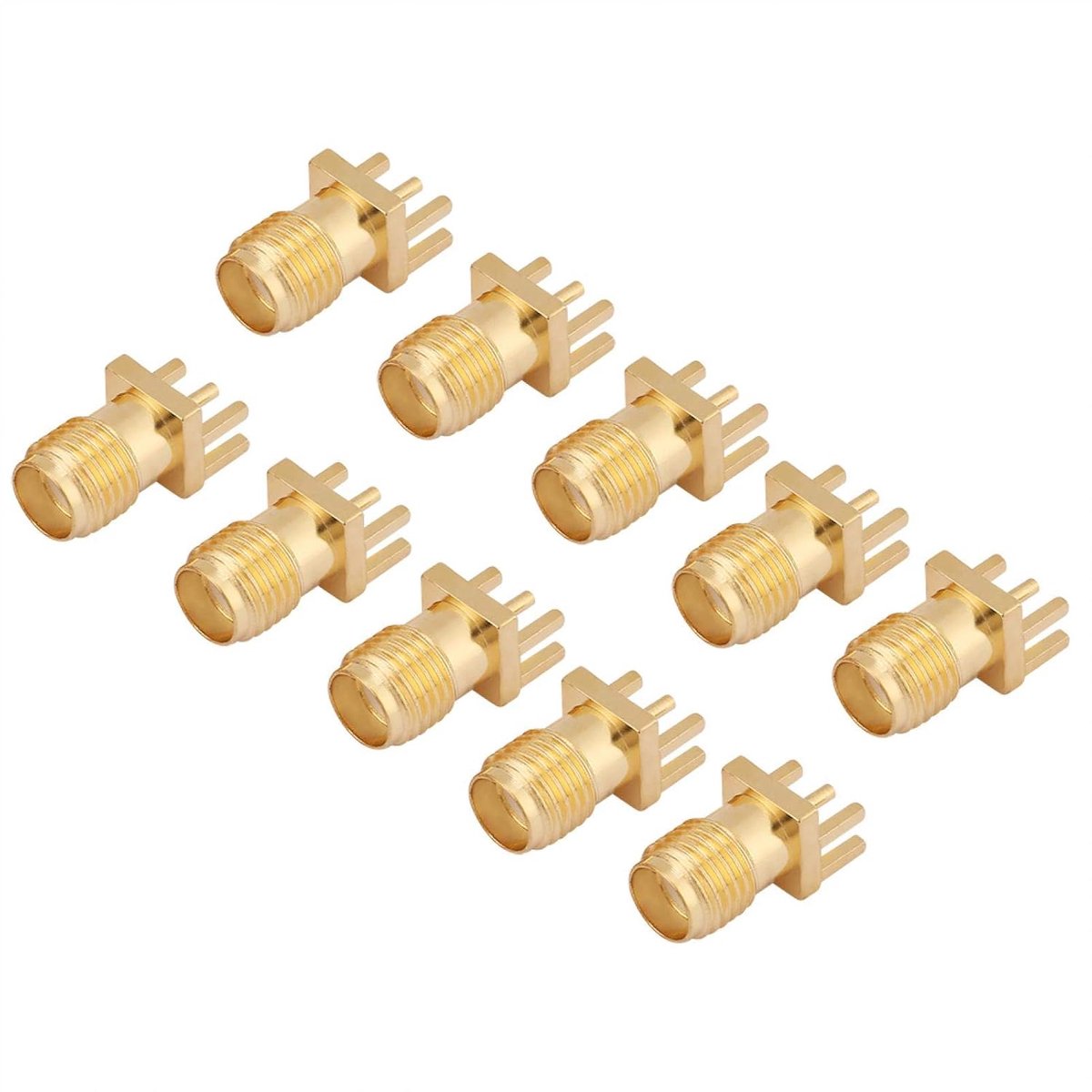 SMA Vrouwelijke Connector | Hoge Kwaliteit Messing Vergulde RF PCB Mount Socket Jack voor Draadloze Apparaten Antenne Aansluiting 10 stks