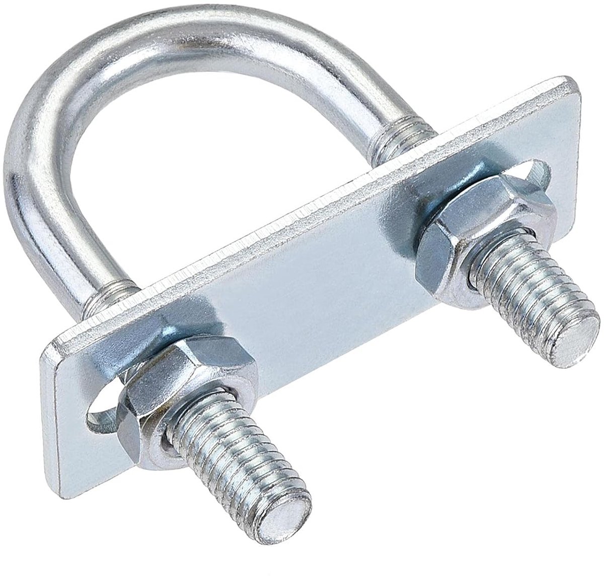 sourcing map Ronde bouten U 1,06 inch (27 mm) binnenbreedte 59 mm lengte staal M8 met moer plaat 1 set