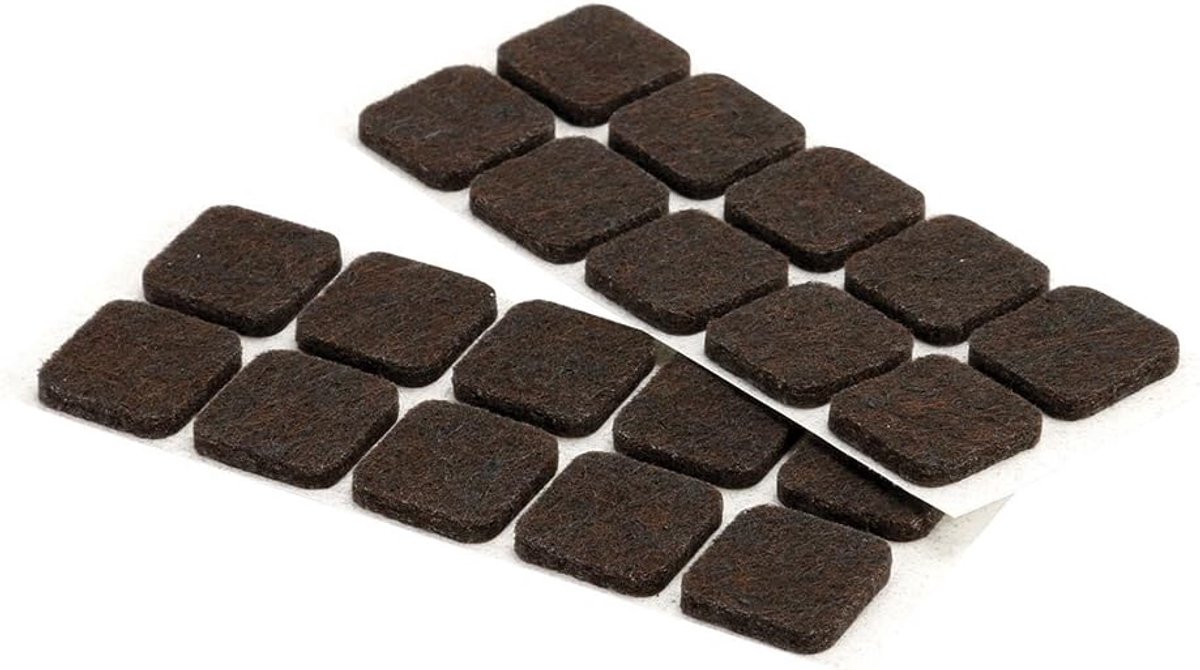 85639 zelfklevende pad, vierkant, 20 mm, 20 stuks, bruin