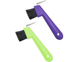 2 stuks hoefschraper voor paarden, geiten en ezels - met extreem stabiele borstel en ergonomische handgreep, voor paarden hoefkeuze (willekeurige kleur)