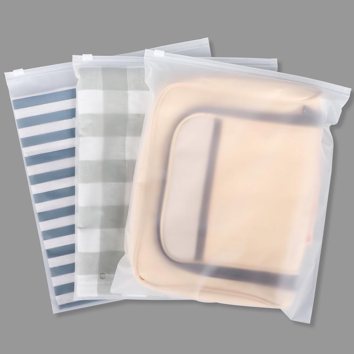 Ritszakken, 50 stuks 25 x 30cm Herbruikbare Ritszakken, Frosted Reiszakken, Bikinitassen, Ritssluitingszakken voor Kleding, Ondergoed, Handdoeken, Sokken (met Ventilatiegaten)