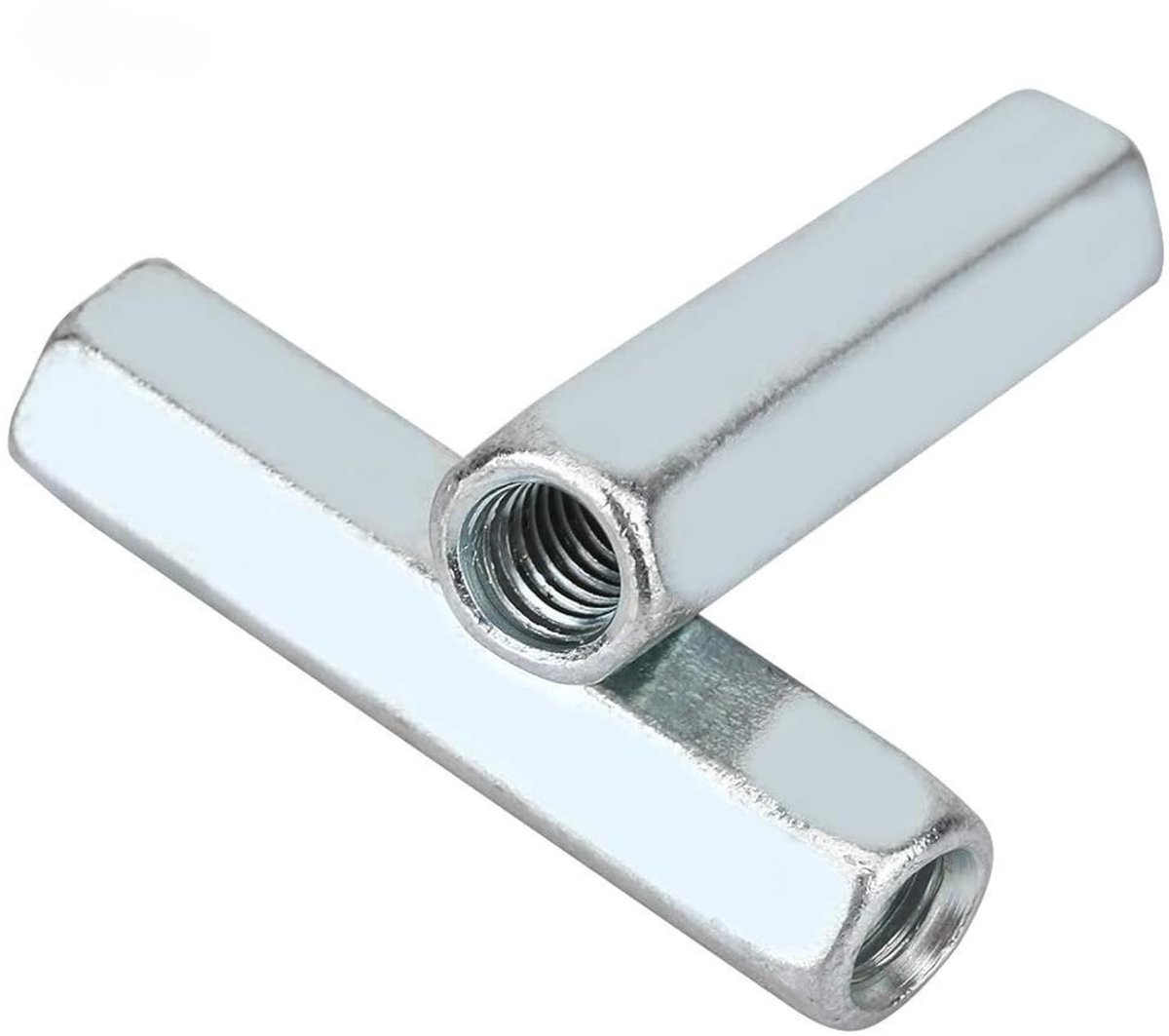 Moerbevestiging voor bout schroef, 5 stuks lange staaf moer zeshoekige mouw koppeling moer standoff schroefdraad bevestigingsmiddelen draad rechte fitting zeskantstaaf studding M6 x 40