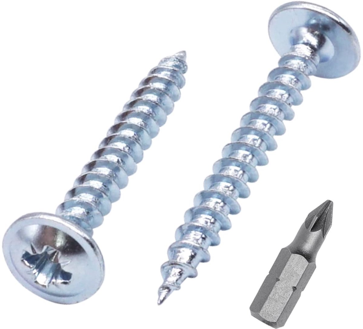 (100 stuks) verzinkt staal 4,0 x 35 mm zilveren houten schroeven, metalen schroeven, wafer hoofd, Pozidriv, zelftappend