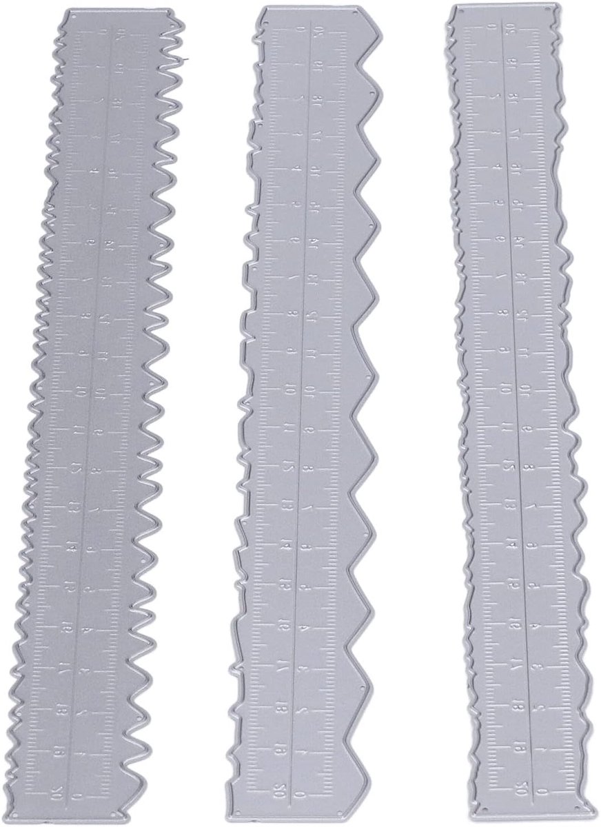 3 Stks/set Die Cut Frames, Onregelmatige Randen Liniaal Ontwerp Met Metingen Embossing Snijden Dies Voor Kaart Maken Scrapbooking Achtergrond Decors Craft Die Cuts
