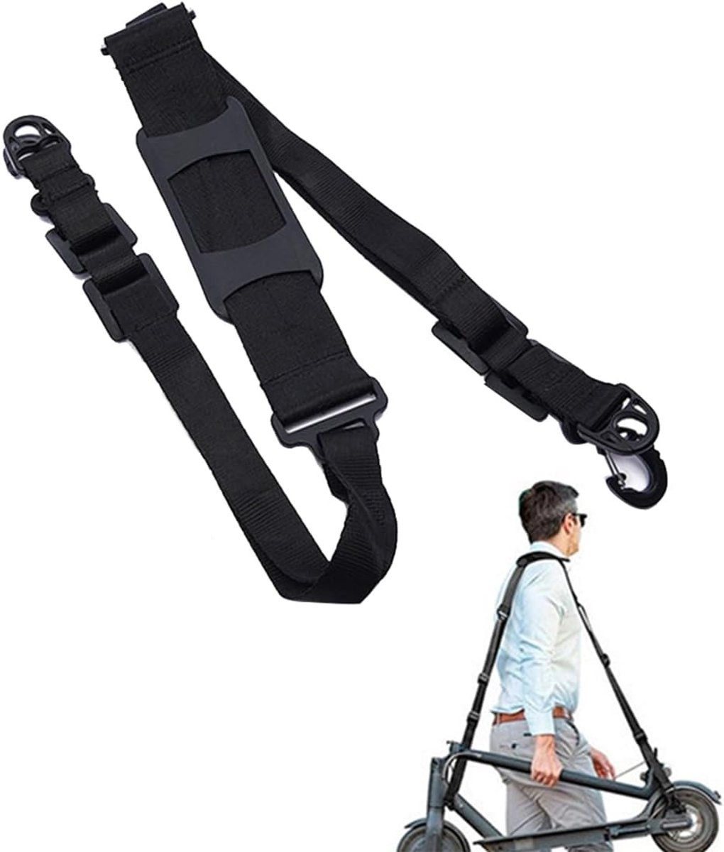 Verstelbare universele schouderriem voor elektrische scooters, kinderfietsen, yogamatten, laptoptassen, veelzijdige draagaccessoires (zwart)
