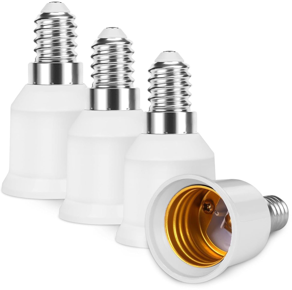 4 x adapter voor lampen E14 naar E27, maximaal vermogen 60 W | Nominale spanning 220 V, adapter E27 naar E14, SES-naar-ES-adapter voor gloeilampen, ledlampen
