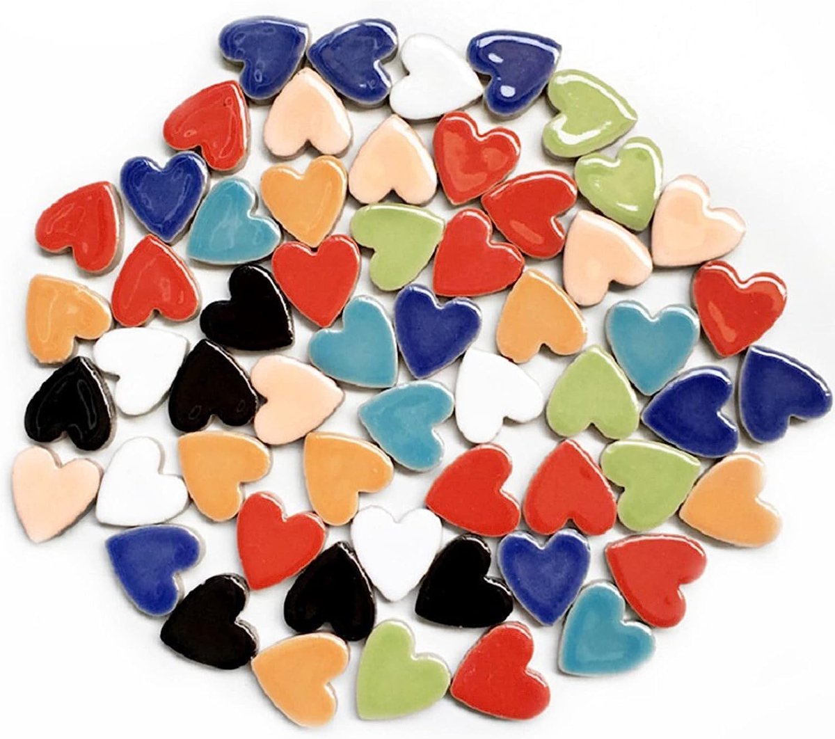 500 g Willekeurige Keramiek Mozaïektegels, DIY Maken Creatieve Keramische Mozaïek Tegels Voor Doe-het-zelf Ambachtelijke Borden Bloempotten Vazen Bekers Mozaïek Maken Benodigdheden (Hart)