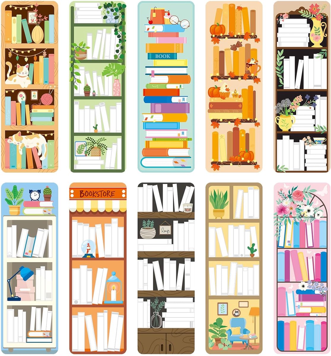30 stuks bladwijzers, dubbelzijdige bladwijzers, leeslijst, voor boekliefhebbers, bibliotheekkaarten, paginaklips, boekenleggers, creatieve kaarten, bladwijzers