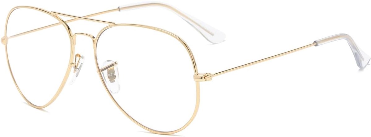 Lens Bril voor Vrouwen Mannen Non-Prescription Fake Bril Metalen Frame